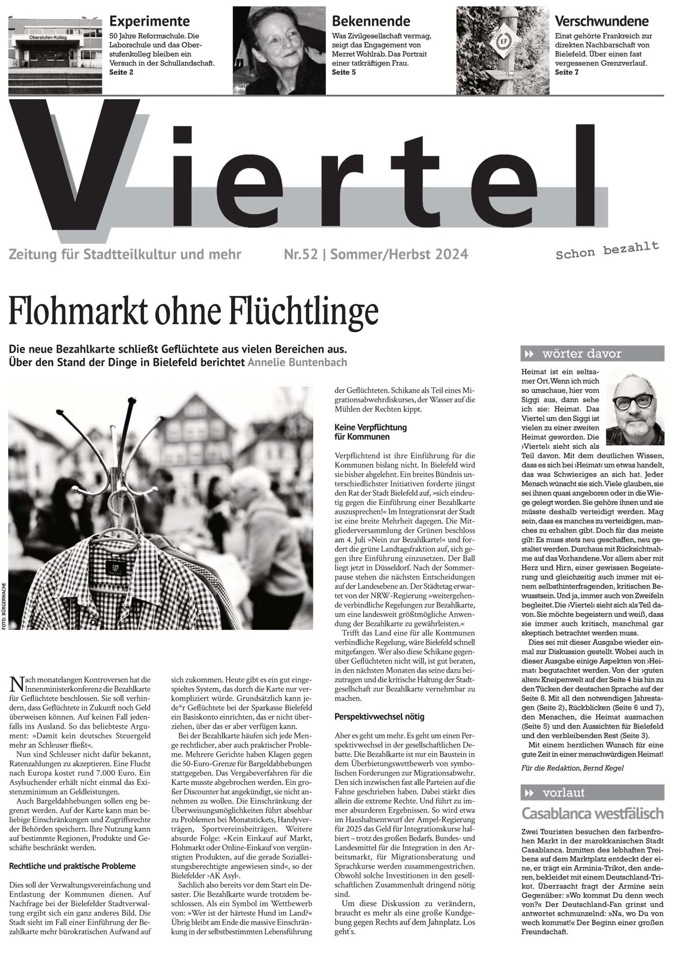 Die aktuelle Ausgabe der Stadtteilzeitung "Viertel"